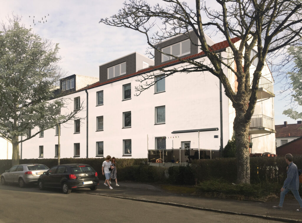 Aussenansicht einer Kernsanierung in Dortmund