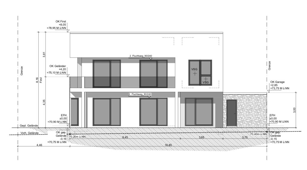Do-Max-michelek- Luxusvilla Grundriss Seitenansicht