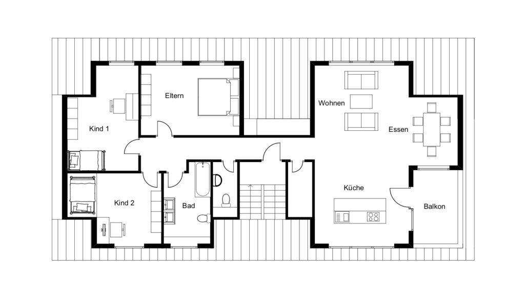 grundriss-köhl- Grundross einer 3 Zimmer Wohnung