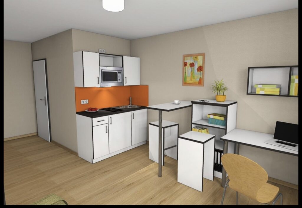 image1 Konzept einer offenen Küche in einer Studentenwohnung in Kassel