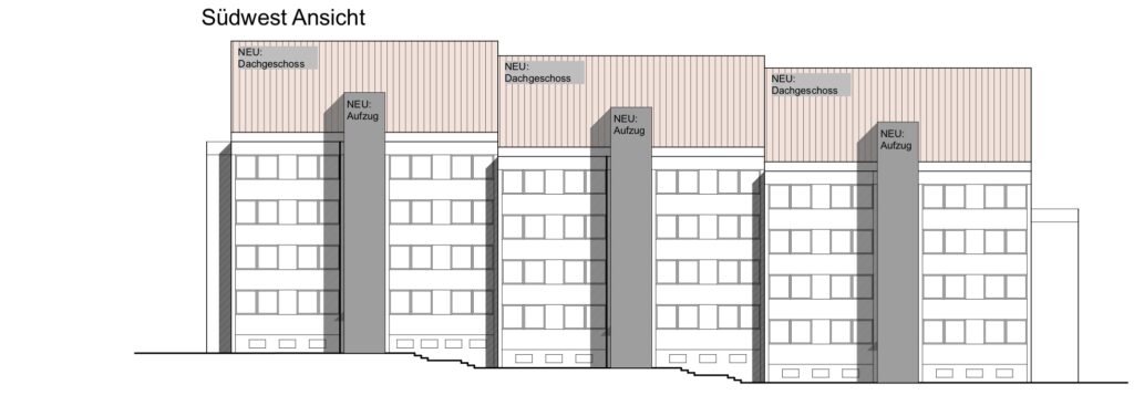 sprockhöävel-3.3 42 Dachgeschossausbauten Sprockhövel Südwest Ansicht